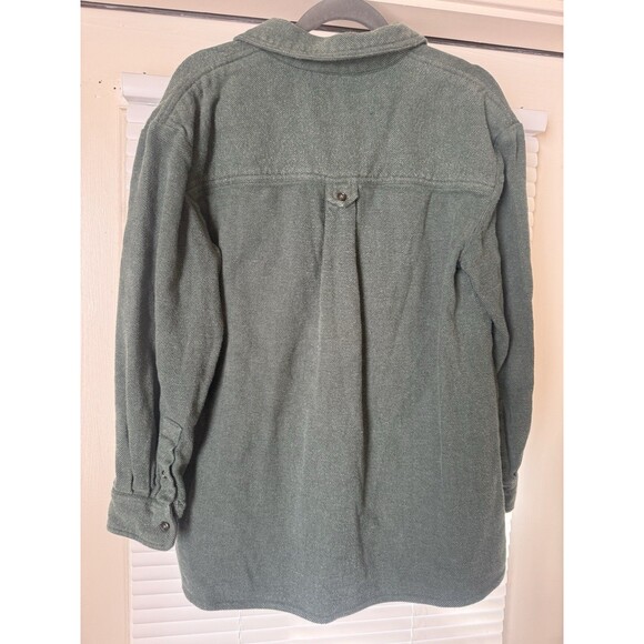 Madewell Solid Flannel Oversized Shirt Green Medium Button Down Fall Winter - Picture 8 of 10